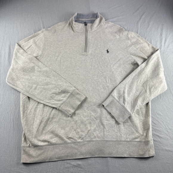 Polo Ralph Lauren Other - Polo Ralph Lauren Pullover Mens XL Oatmeal 1/4 Zip Sweatshirt Sweater Brown Pony